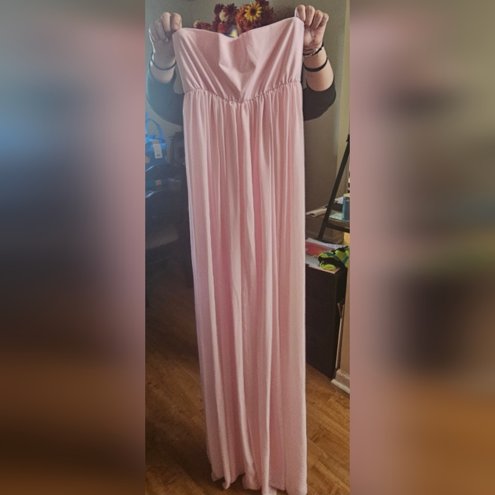 Elegant Pink Strapless Dress